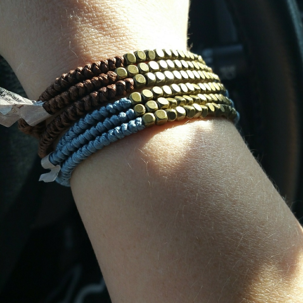 Braided bronze bead bracelet